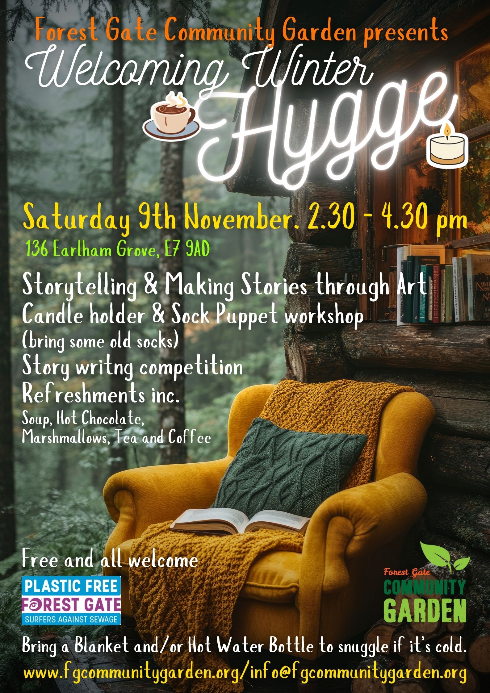 Invite to a winter Hygge in the Garden on the 9th Nov